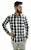 Camisa Masculina Slim Fit ML Flanelada Xadrez Branco Preto - Imagem 2