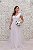 VESTIDO MIDI ALÇA LARGA PZ BRANCO EM TULE COM BUSTO BORDADO - Imagem 1