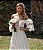 VESTIDO LONGO RENDA OMBRO A OMBRO MANGAS BUFANTE DECOTE PRODUNDO - Imagem 2