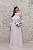 VESTIDO LONGO BRANCO RENDA GOLA ALTA E MANGA BUGANTE TULE - Imagem 1