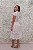 VESTIDO MIDI BRANCO EM RENDA VAZADA FORRO NUDE GOLA ALTA COM MANGUINHA - Imagem 5