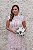 VESTIDO MIDI BRANCO EM RENDA VAZADA FORRO NUDE GOLA ALTA COM MANGUINHA - Imagem 3