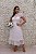 VESTIDO MIDI BRANCO GOLA ALTA FECHADA MANGUINHA ESTRUTURADA RENDA - Imagem 2