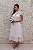 VESTIDO MIDI BRANCO GOLA ALTA FECHADA MANGUINHA ESTRUTURADA RENDA - Imagem 3