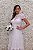 VESTIDO MIDI BRANCO GOLA ALTA FECHADA MANGUINHA ESTRUTURADA RENDA - Imagem 5