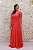 VESTIDO CORAL COM BUSTO E MANGAS BORDADOS SAIA FLUÍDA - Imagem 5