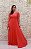 VESTIDO CORAL COM BUSTO E MANGAS BORDADOS SAIA FLUÍDA - Imagem 2