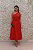 VESTIDO MIDI FÁTIMA SCOFIELD VERMELHO OMBRO ÚNICO CINTO FIVELA - Imagem 5