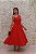 VESTIDO MIDI FÁTIMA SCOFIELD VERMELHO OMBRO ÚNICO CINTO FIVELA - Imagem 1