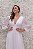 VESTIDO BRANCO LONGO FLUIDO DECOTE MANGAS COMPRIDAS - Imagem 3