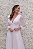 VESTIDO BRANCO LONGO FLUIDO DECOTE MANGAS COMPRIDAS - Imagem 4