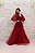 VESTIDO MARSALA BUSTO BORDADO MANGA FLARE SAIA EM TULE - Imagem 8