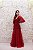 VESTIDO MARSALA BUSTO BORDADO MANGA FLARE SAIA EM TULE - Imagem 4