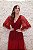 VESTIDO MARSALA BUSTO BORDADO MANGA FLARE SAIA EM TULE - Imagem 6