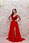 VESTIDO VERMELHO LIA RABELO BUSTO BORDADO EM TULE COM FENDA - Imagem 4