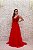 VESTIDO VERMELHO LIA RABELO BUSTO BORDADO EM TULE COM FENDA - Imagem 2