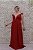VESTIDO VERMELHO MARSALA DECOTE PROFUNDO COM CINTO FIVELA - Imagem 2
