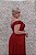 VESTIDO VERMELHO MARSALA DECOTE PROFUNDO COM CINTO FIVELA - Imagem 4