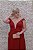 VESTIDO VERMELHO MARSALA DECOTE PROFUNDO COM CINTO FIVELA - Imagem 5