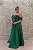 VESTIDO VERDE ESMERALDA DECOTE OMBRO A OMBRO BUSTO BORDADO - Imagem 2