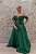 VESTIDO VERDE ESMERALDA DECOTE OMBRO A OMBRO BUSTO BORDADO - Imagem 1