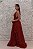 VESTIDO MARSALA DECOTE BORDADO E SAIA RENDA LATERAL EM TULE - Imagem 4