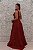 VESTIDO MARSALA DECOTE BORDADO E SAIA RENDA LATERAL EM TULE - Imagem 5