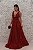 VESTIDO MARSALA DECOTE BORDADO E SAIA RENDA LATERAL EM TULE - Imagem 2