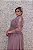 VESTIDO LAVANDA MAUVE BUSTO BORDADO EM RENDA MANGAS 3/4 - Imagem 4