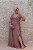 VESTIDO LAVANDA MAUVE BUSTO BORDADO EM RENDA MANGAS 3/4 - Imagem 1
