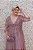 VESTIDO LAVANDA MAUVE BUSTO BORDADO EM RENDA MANGAS 3/4 - Imagem 3