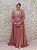 VESTIDO ROSE MANGA COMPRIDA BUSTO BORDADO COM CORTE NA CINTURA E SAIA FLUIDA - Imagem 2
