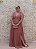 VESTIDO ROSE COM TULE BLUSADO BORDADO E MANGA CURTA - Imagem 2