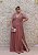 VESTIDO ROSE COM TULE BLUSADO BORDADO E MANGA CURTA - Imagem 1