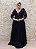 VESTIDO PS AZUL MARINHO BUSTO BORDADO MANGAS COMPRIDAS - Imagem 2