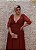 VESTIDO PS VERMELHO MARSALA BUSTO BORDADO SAIA FLUÍDA MANGAS COMPRIDAS - Imagem 6