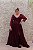 VESTIDO UVA ROXO BUSTO BORDADO SAIA FLUÍDA MANGAS COMPRIDAS - Imagem 1