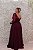 VESTIDO UVA ROXO BUSTO BORDADO SAIA FLUÍDA MANGAS COMPRIDAS - Imagem 5
