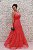 VESTIDO CORAL TULE COM DECOTE DRAPEADO E COSTA CORSELET - Imagem 4