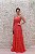 VESTIDO CORAL TULE COM DECOTE DRAPEADO E COSTA CORSELET - Imagem 1