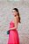VESTIDO ROSA PINK DECOTE FRENTE E COSTA FLUIDO COM FENDA - Imagem 2