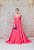 VESTIDO ROSA PINK DECOTE FRENTE E COSTA FLUIDO COM FENDA - Imagem 5