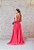 VESTIDO ROSA PINK DECOTE FRENTE E COSTA FLUIDO COM FENDA - Imagem 6