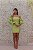 VESTIDO CURTO MARRÔ NEON MANGA BUFANTE - Imagem 2
