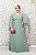 VESTIDO VERDE OLIVA MANGA CAPA FLUÍDO - Imagem 1
