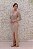 VESTIDO NUDE COM PRATA TODO BORDADO EM TULE MANGAS DECOTE - Imagem 2
