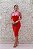 VESTIDO BANDAGE VERMELHO COM DETALHES ROSA LAÇO - Imagem 1