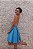 VESTIDO CURTO AZUL TIFFANY RODADO FRENTE ÚNICO BUSTO BORDADO - Imagem 2