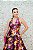 VESTIDO MIDI MARRO ESTAMPA FUCSIA E AMARELO - Imagem 4