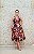 VESTIDO MIDI MARRO ESTAMPA FUCSIA E AMARELO - Imagem 1